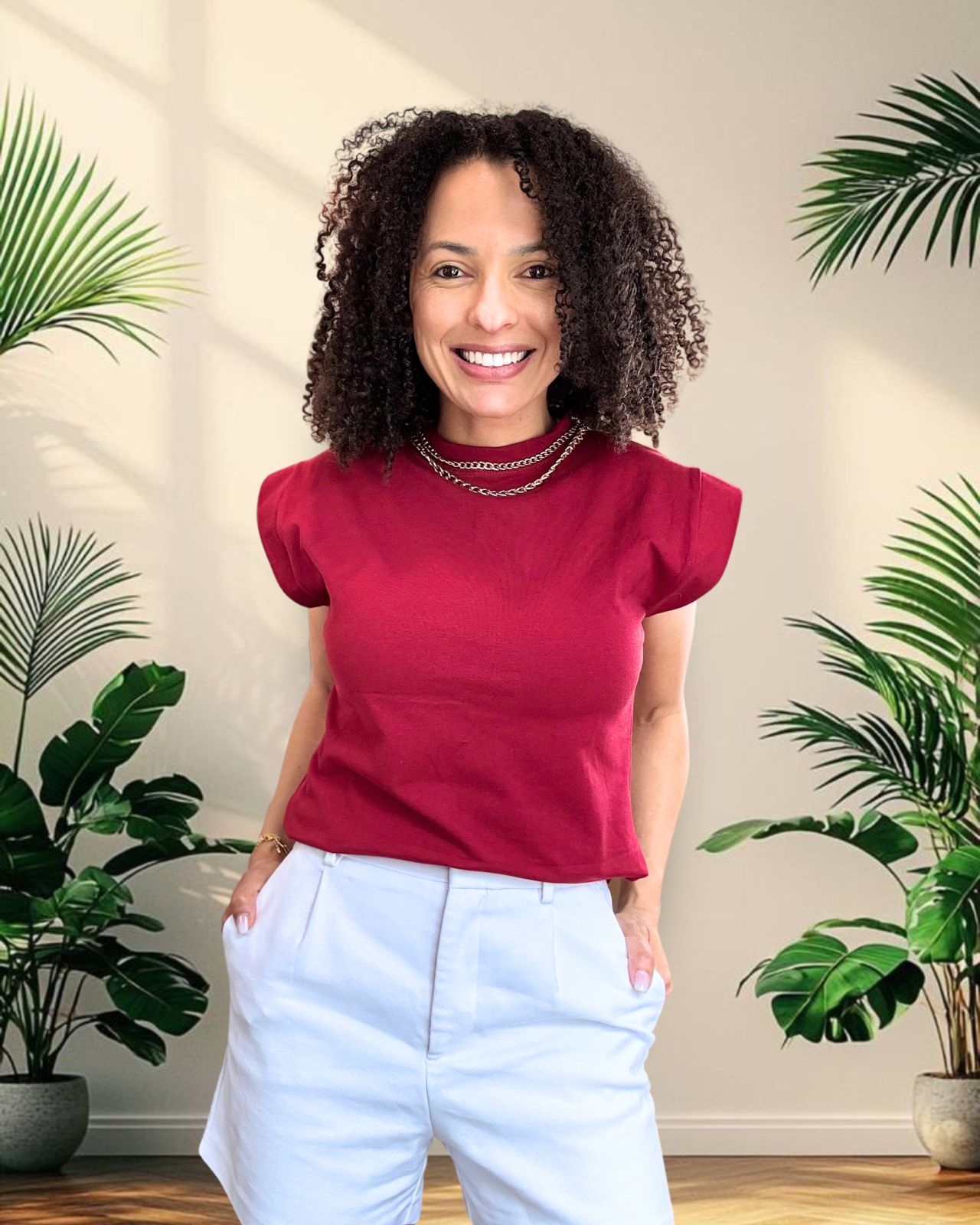 Linen Cap Sleeve Blouse