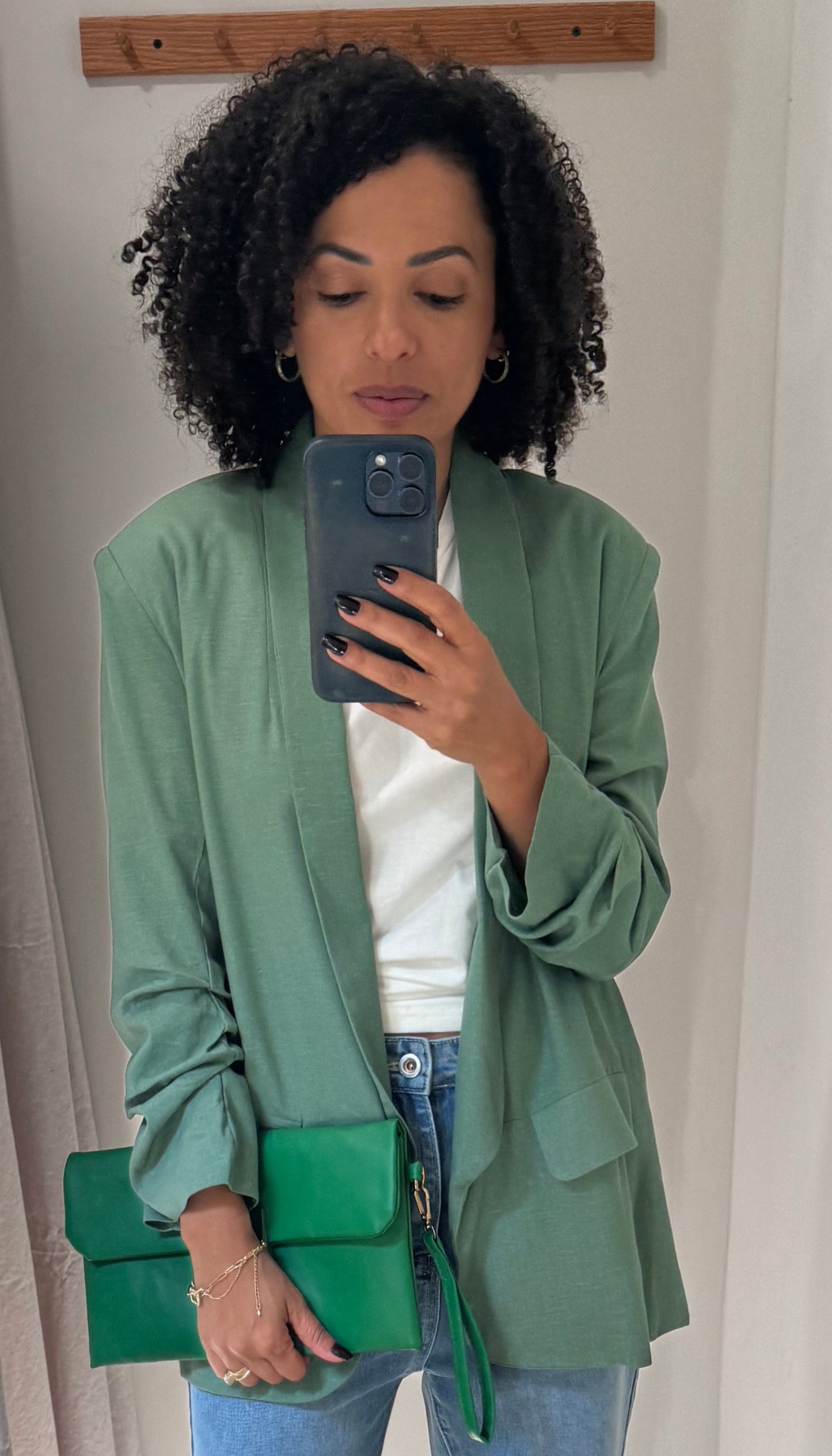 Fresh & Fun Casual Green Blazer