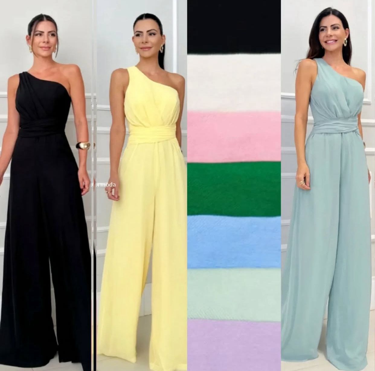 One-Shoulder Fun: Colorful One-Piece Jumper