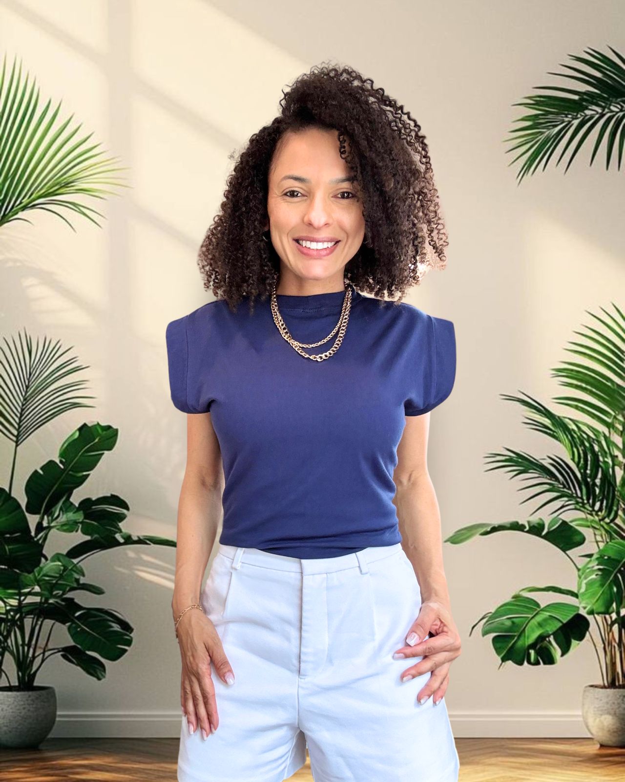 Linen Cap Sleeve Blouse