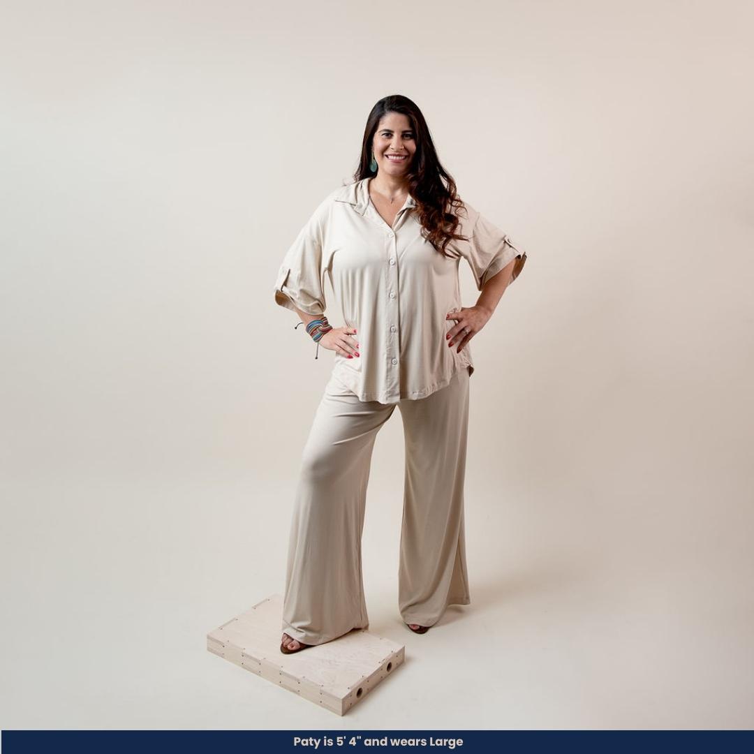 Barbara - Shirt and Wide-Leg Pants (Two-Piece Set)