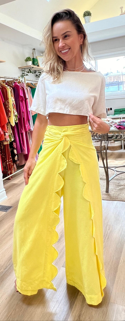 Sunny Splash Yellow Summer Pants