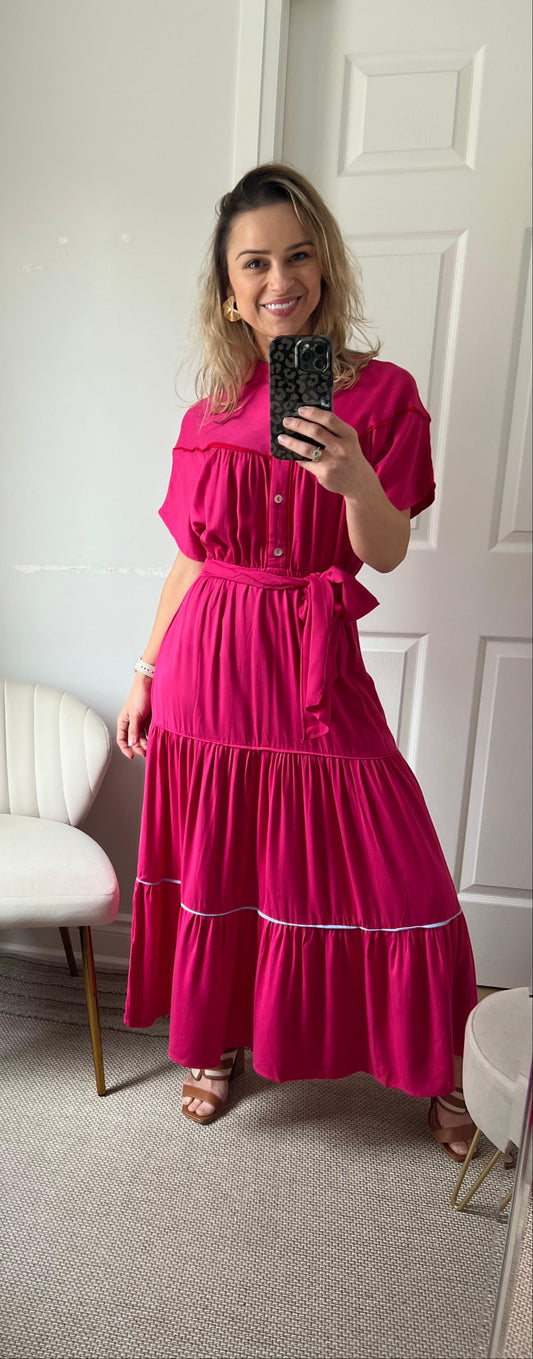 The Playful Pink Tie-Up Dress