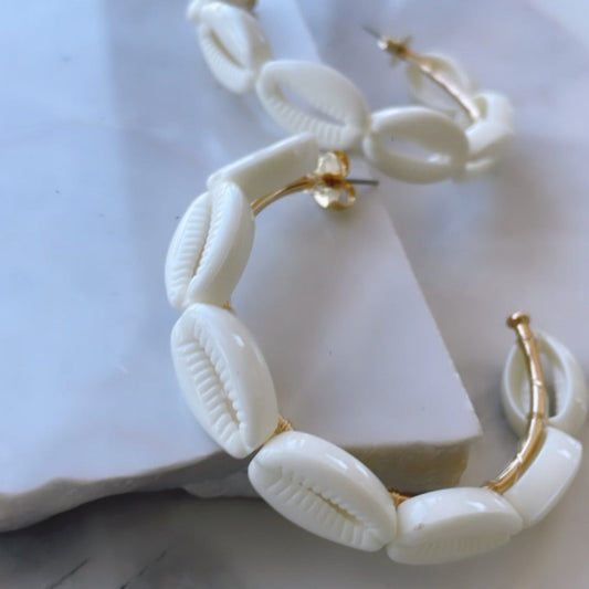 Cowries Shell Hoop Earrings